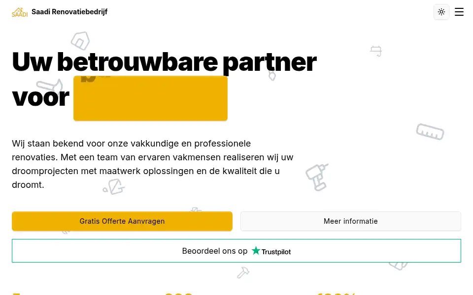 Screenshot of saadirenovatiebedrijf.nl