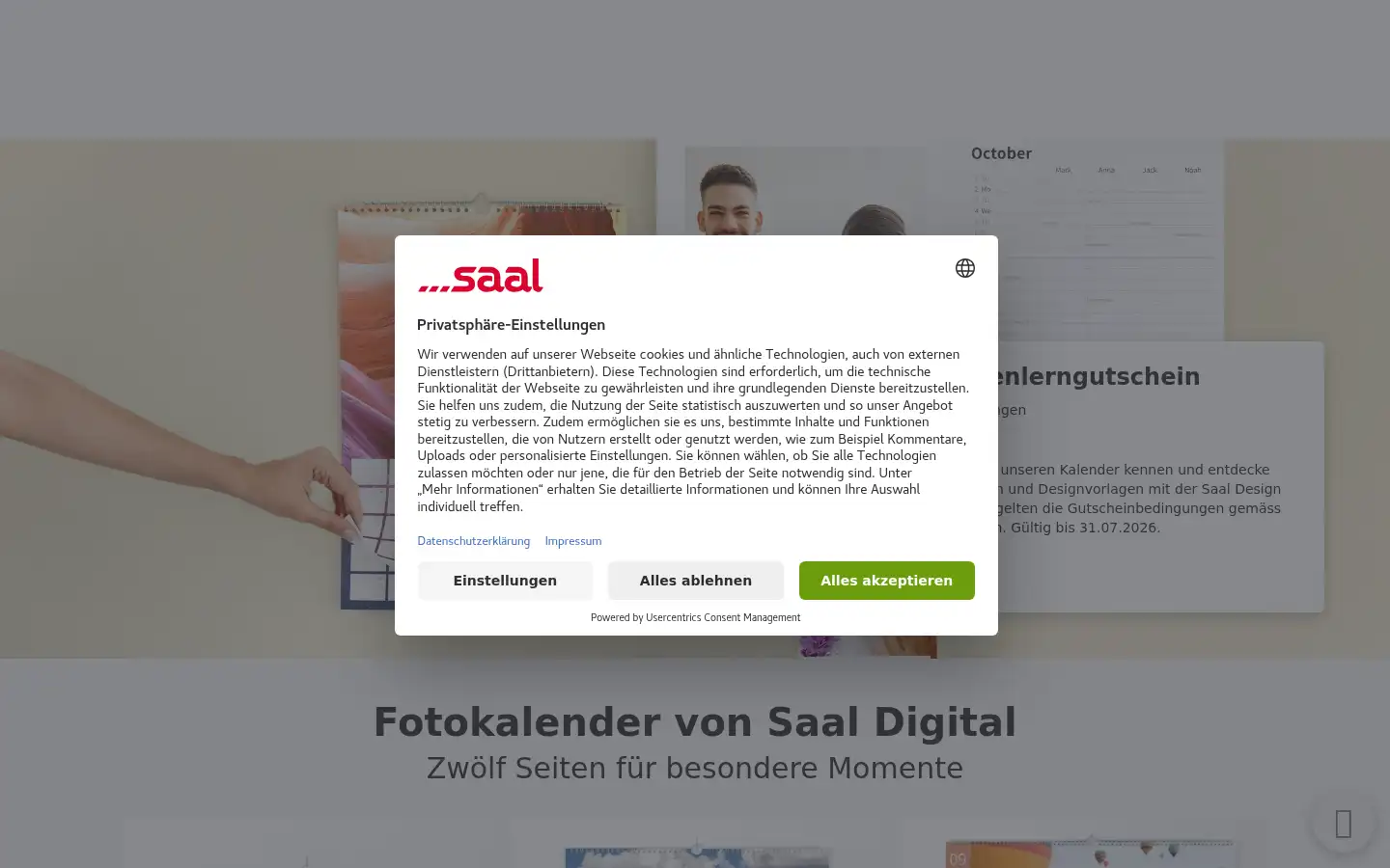 Screenshot of saal-digital.ch