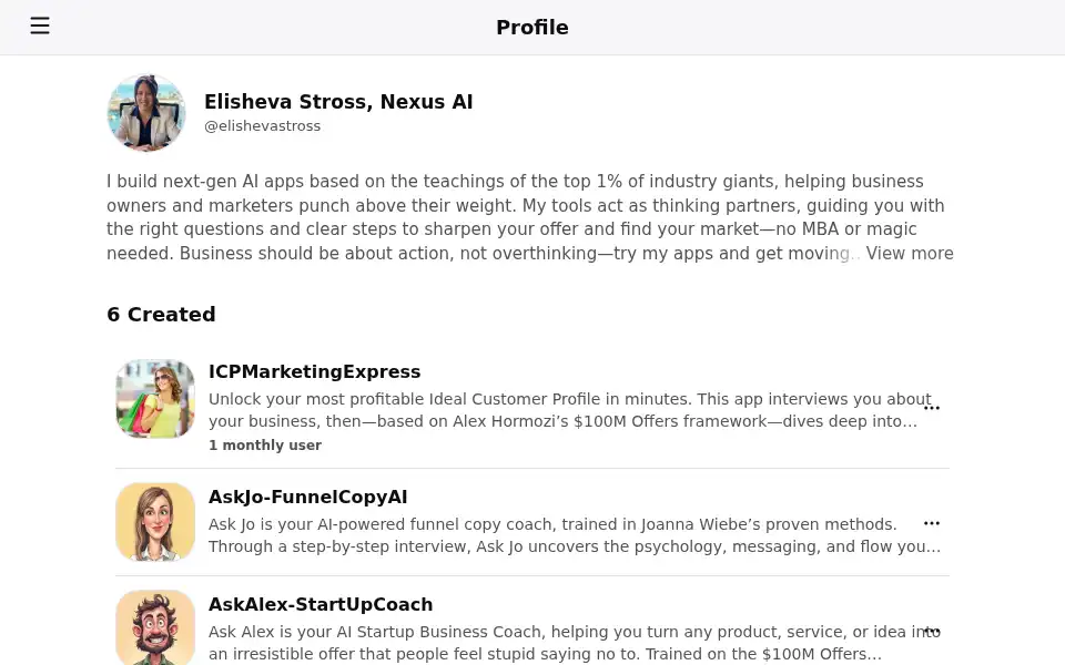 Screenshot of saas.nexusapps.ai