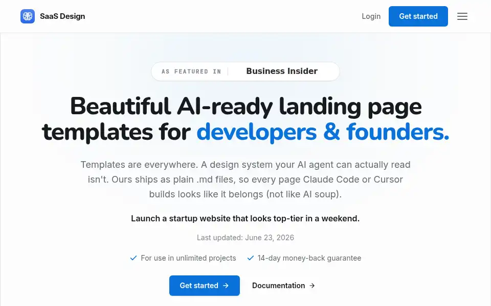 Screenshot of saasdesign.io