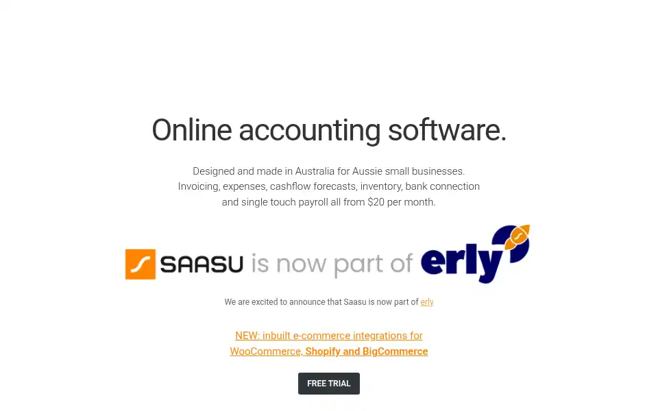 Screenshot of saasu.com