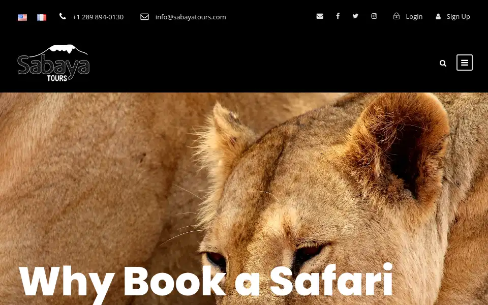 Screenshot of sabayatours.com