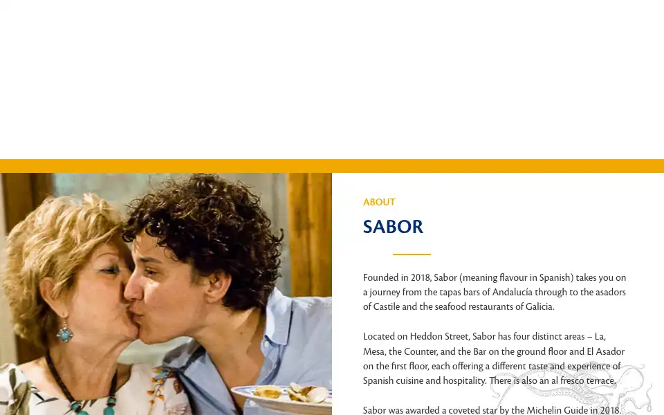 Screenshot of saborrestaurants.co.uk