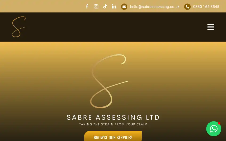 Screenshot of sabreassessing.co.uk