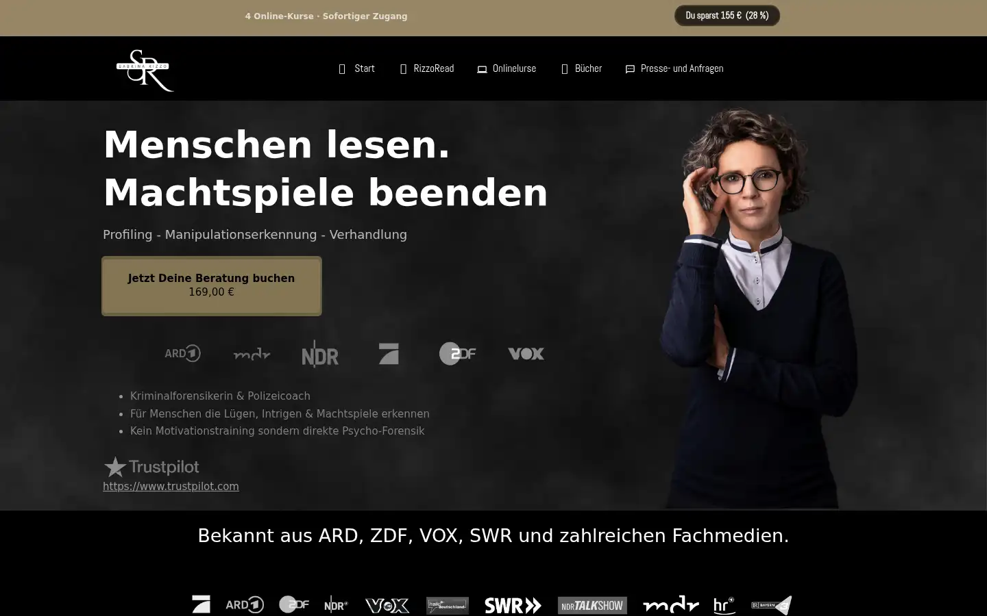 Screenshot of sabrina-rizzo.de