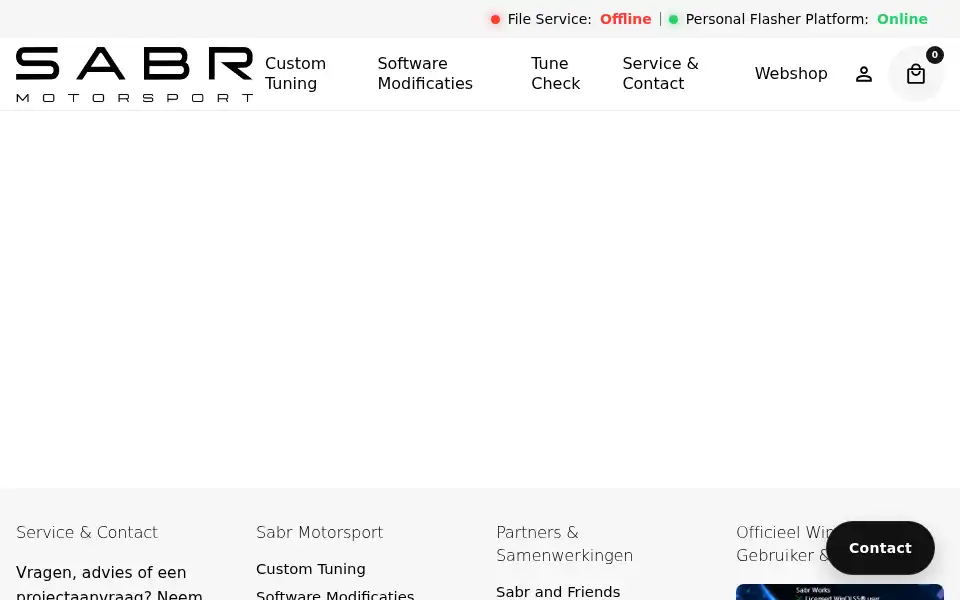 Screenshot of sabrmotorsport.nl