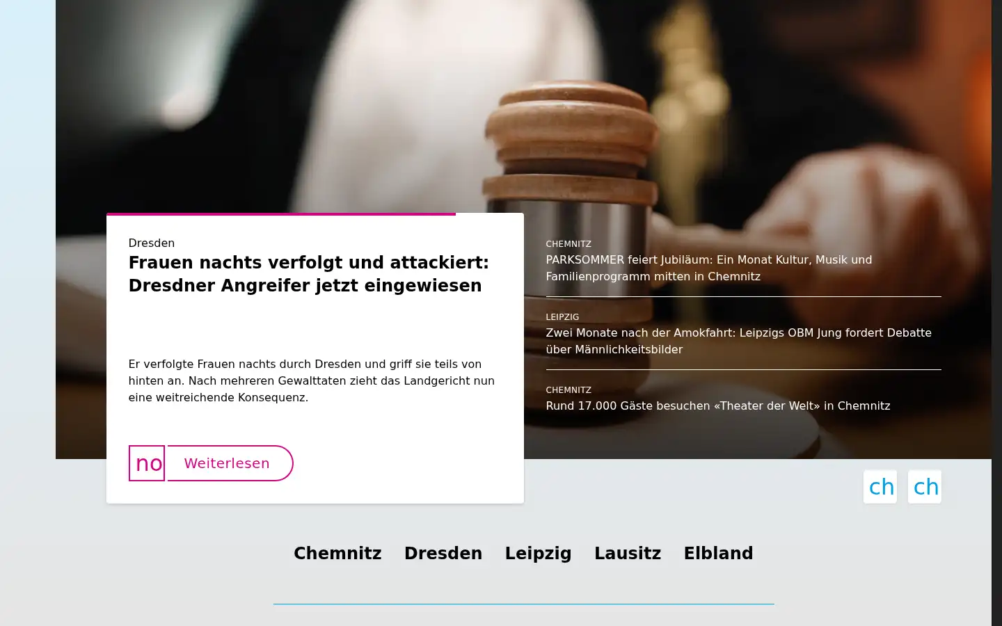 Screenshot of sachsen-fernsehen.de