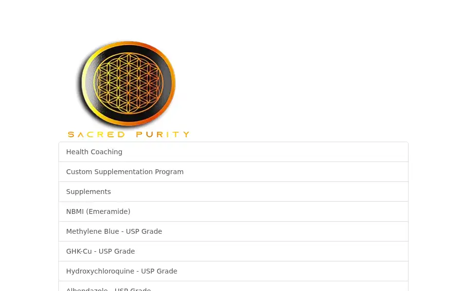 Screenshot of sacredpurity.com
