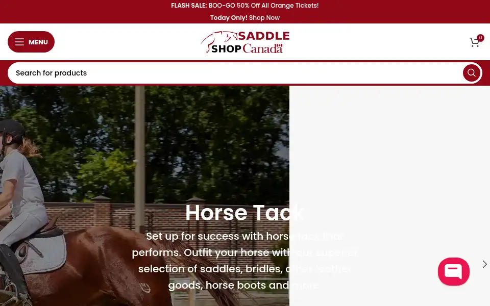 Screenshot of saddlesshopcanada.ca