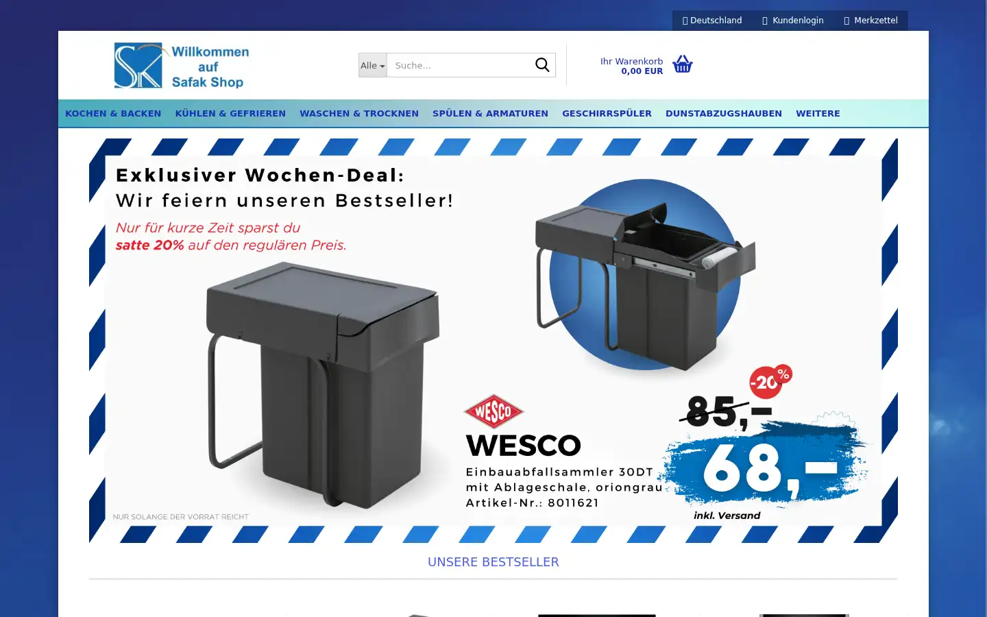 Screenshot of safakshop.de