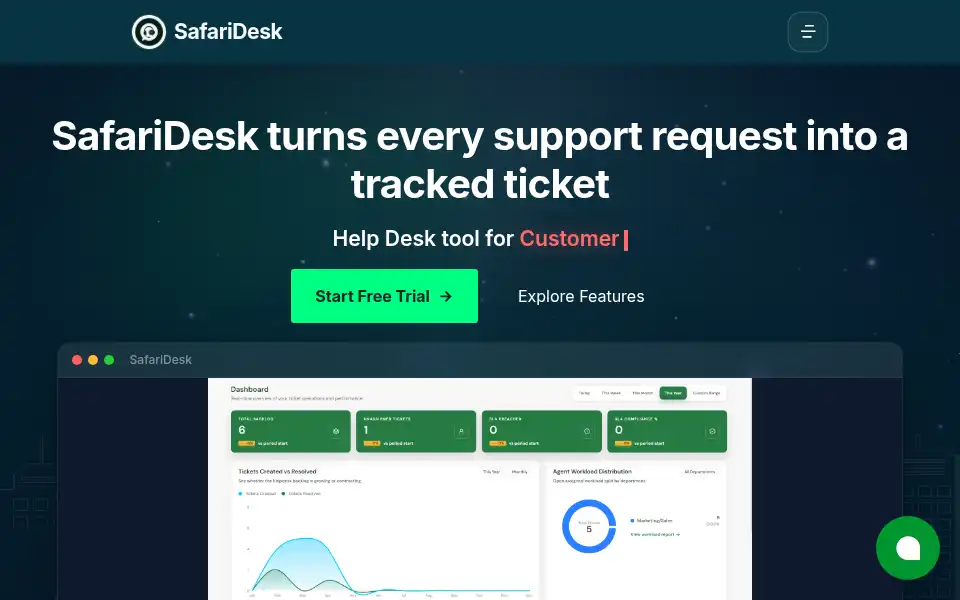 Screenshot of safaridesk.io