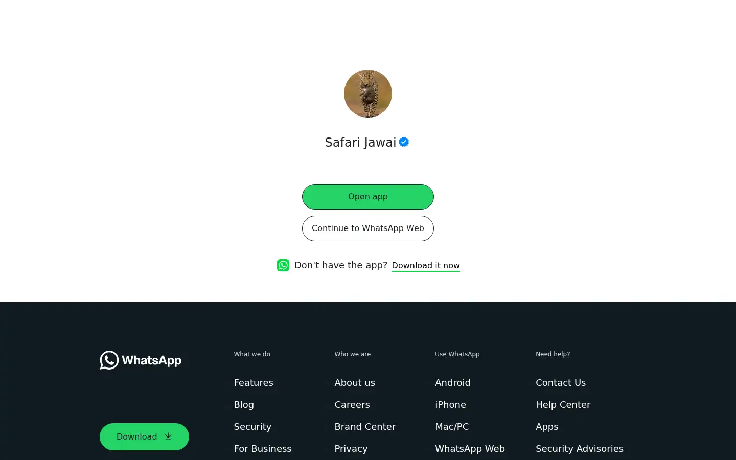 Screenshot of safarijawai.com