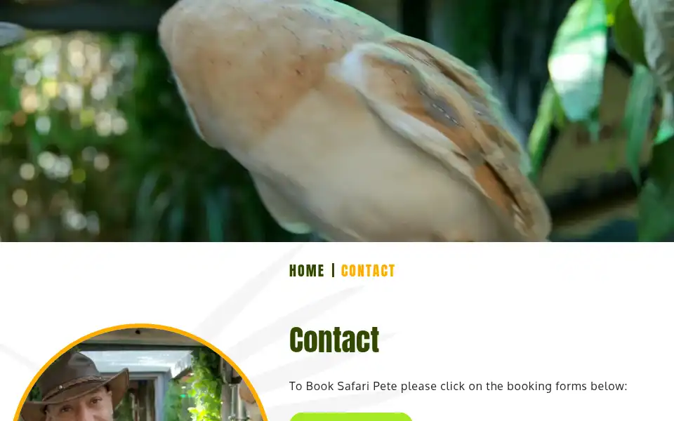 Screenshot of safaripete.co.uk