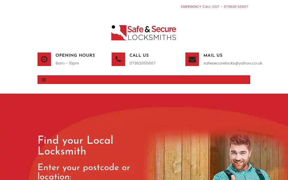 Screenshot of safeandsecurelocksmith.co.uk