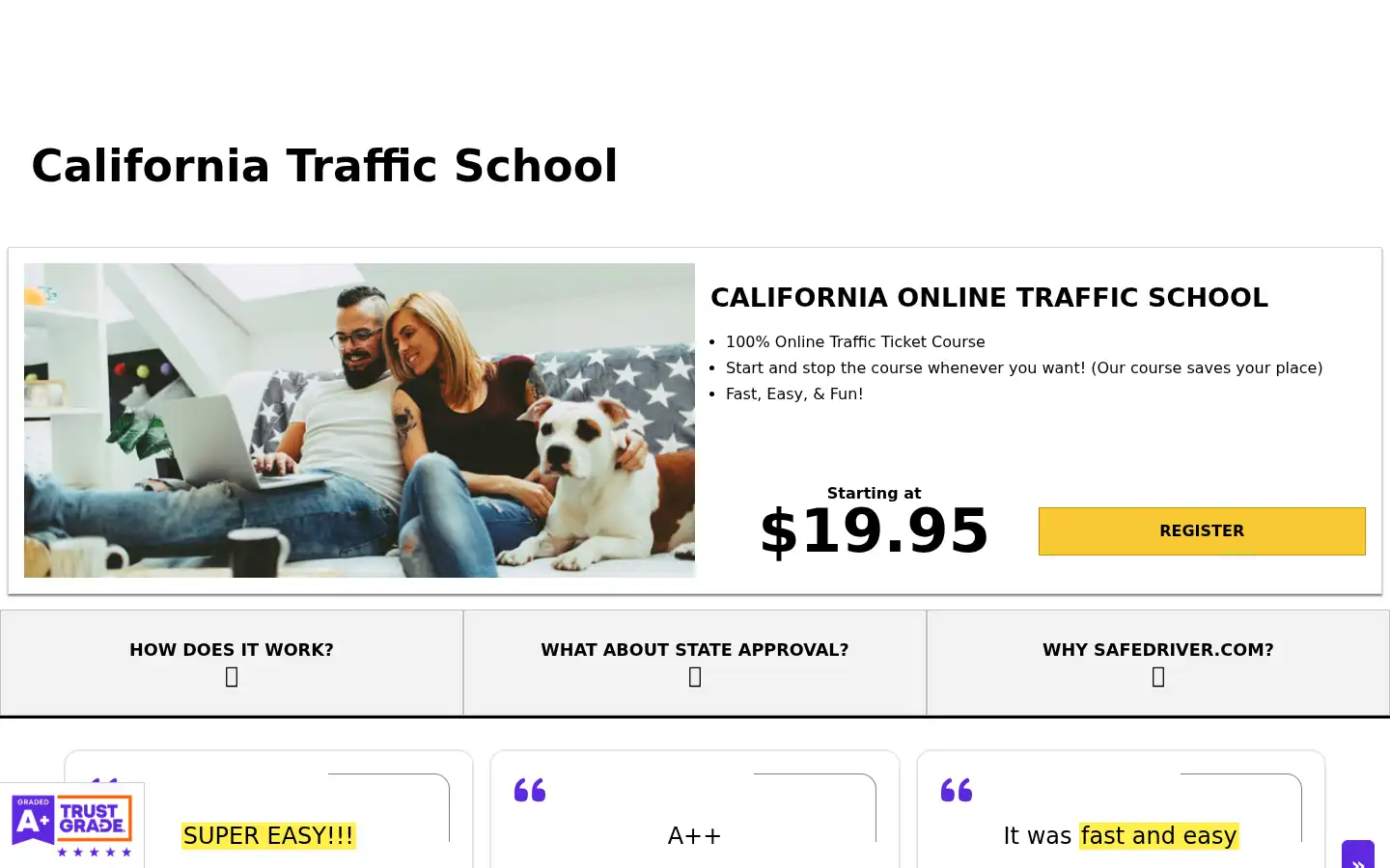 Screenshot of safedriver.com