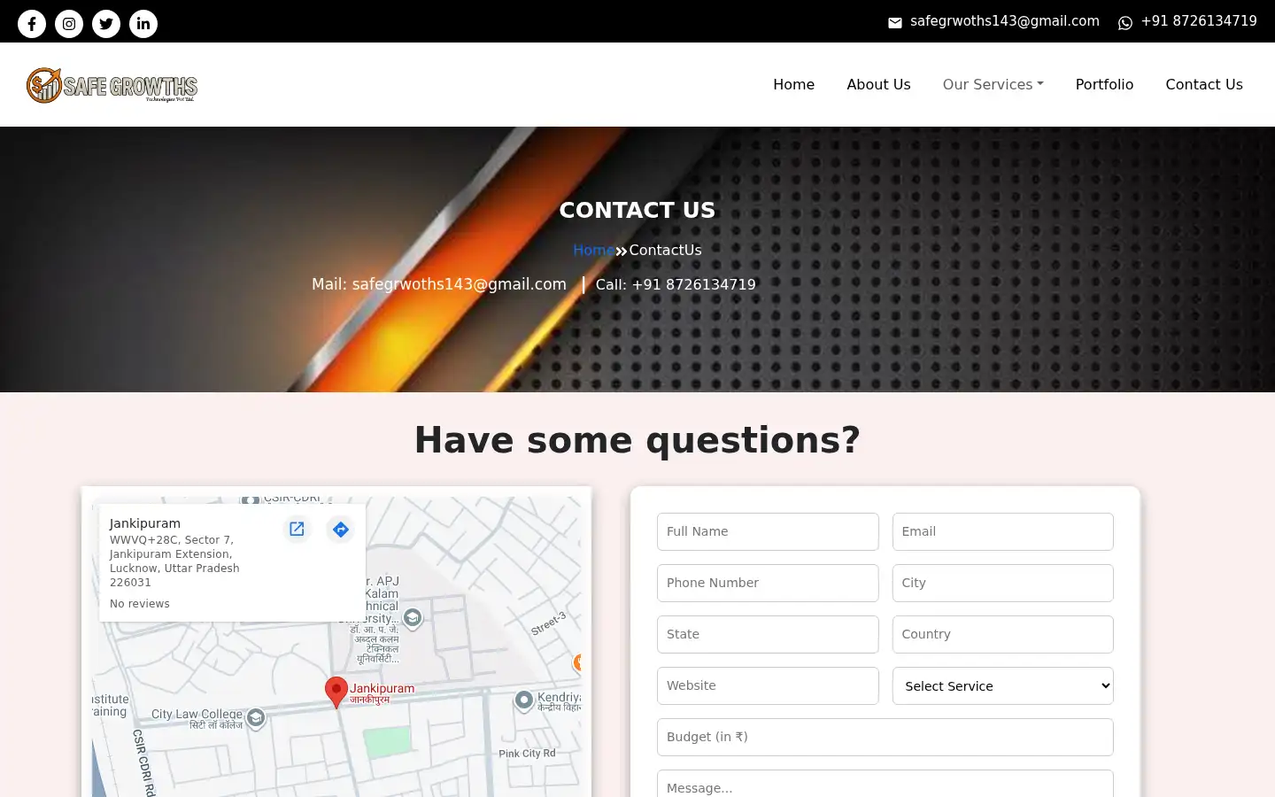 Screenshot of safegrowths.com