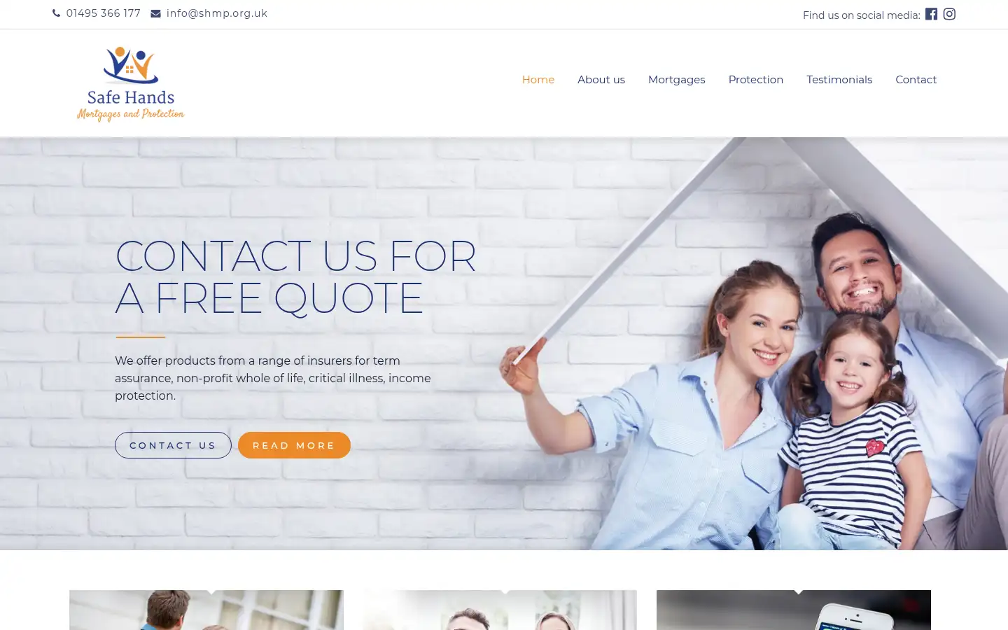 Screenshot of safehandsmortgages.co.uk