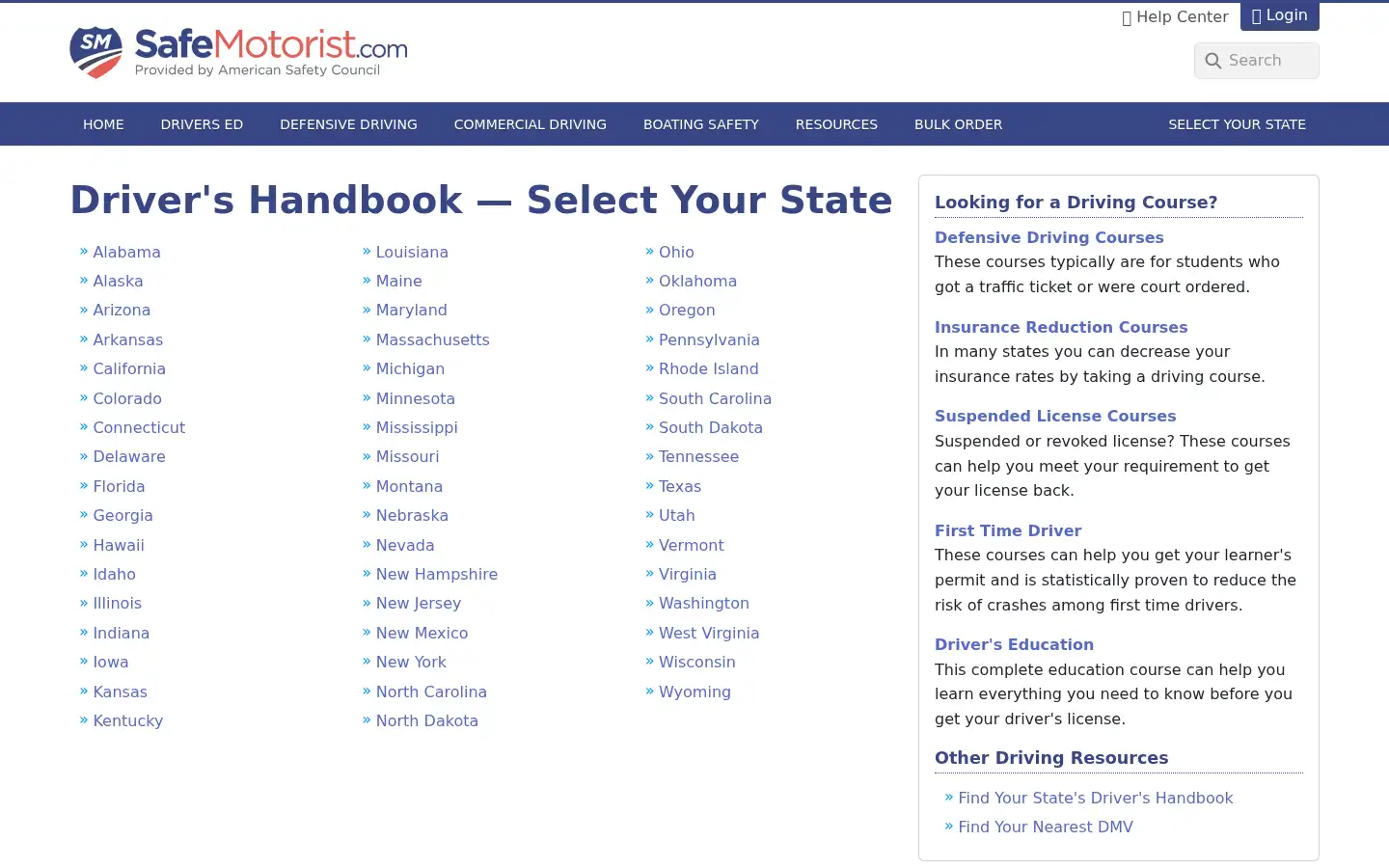 Screenshot of safemotorist.com