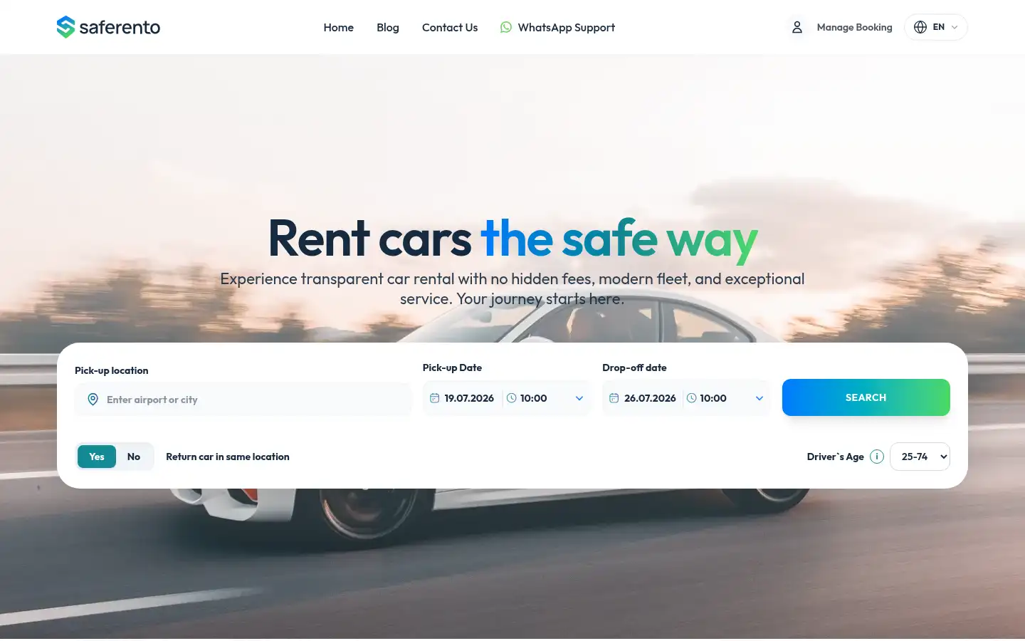 Screenshot of saferento.com