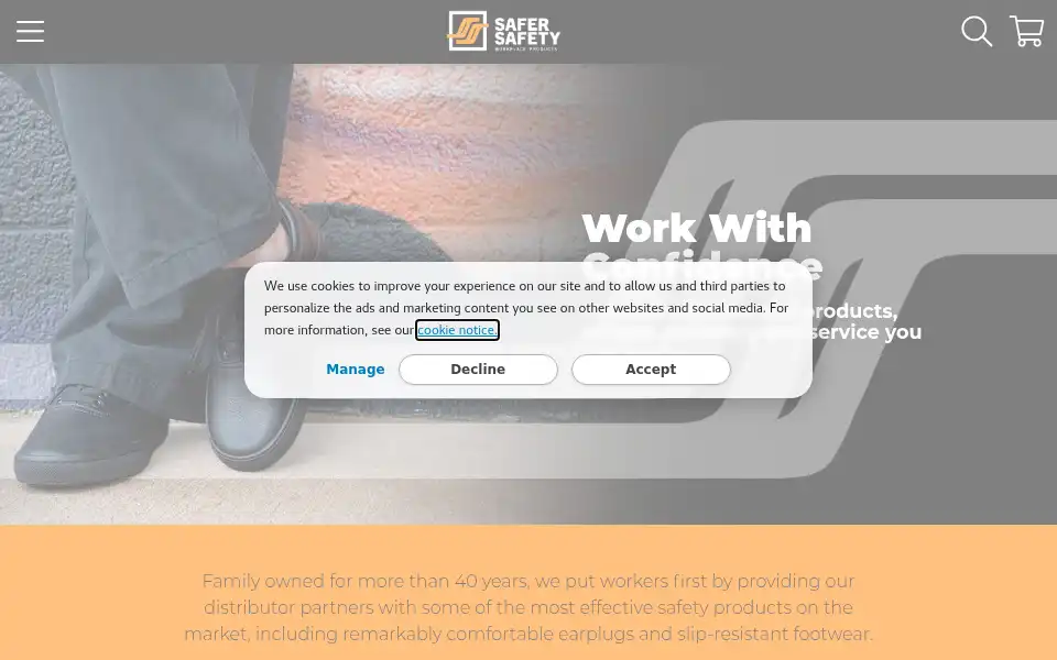 Screenshot of safersafety.com