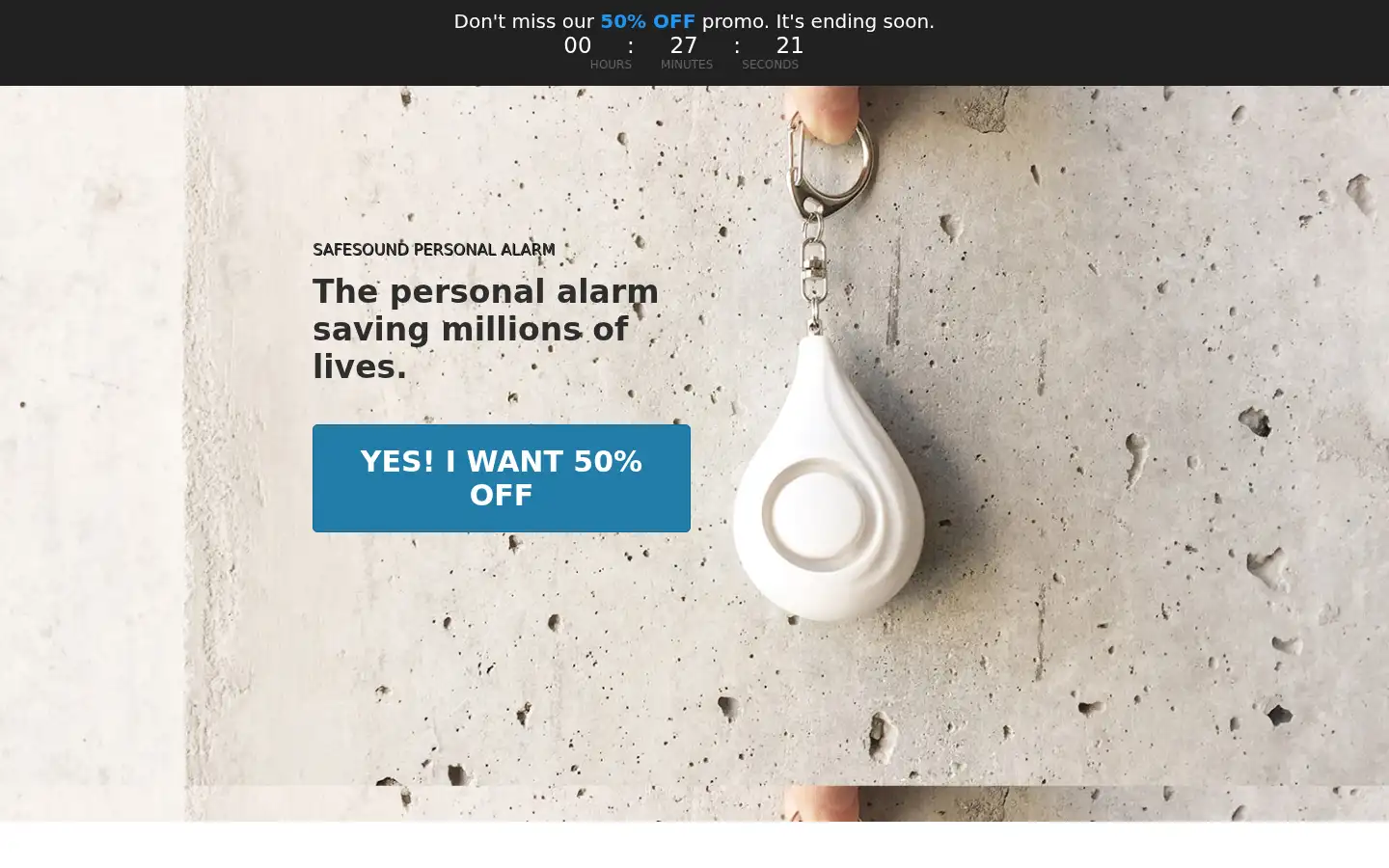 Screenshot of safesoundpersonalalarm.com