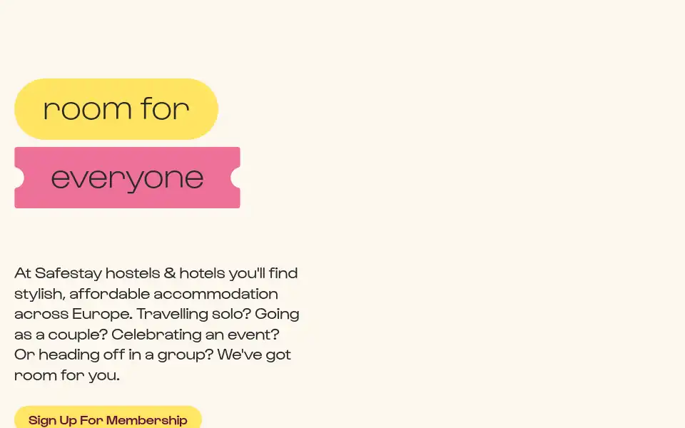 Screenshot of safestay.com