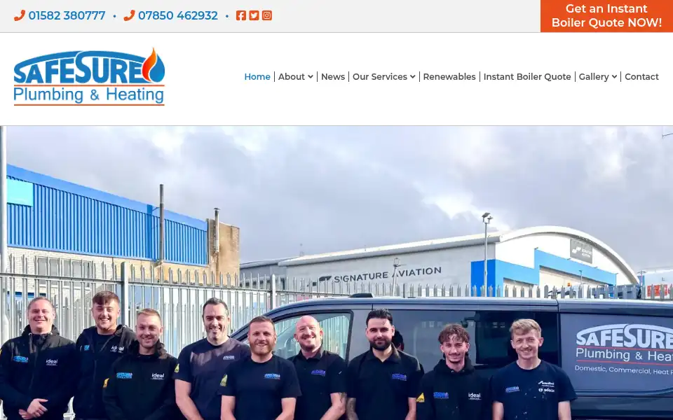 Screenshot of safesureplumbing.co.uk