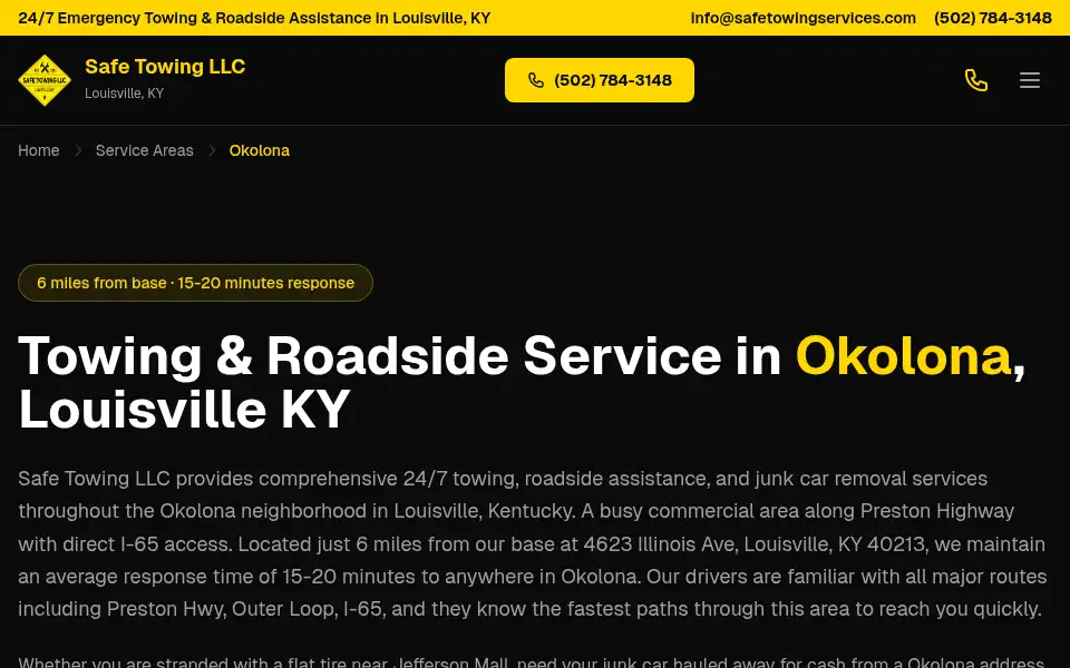 Screenshot of safetowingservices.com