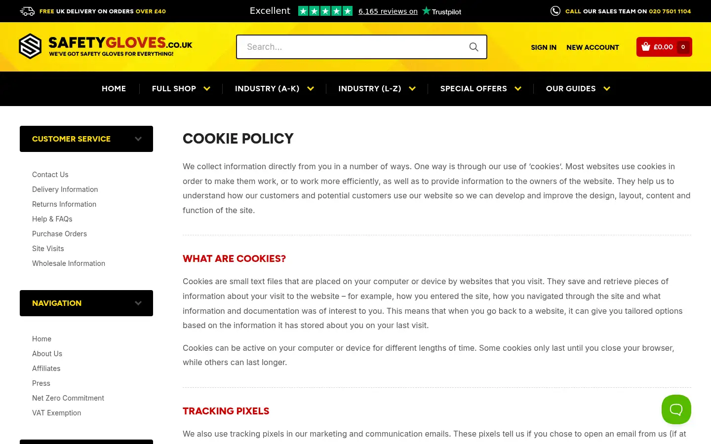 Screenshot of safetygloves.co.uk