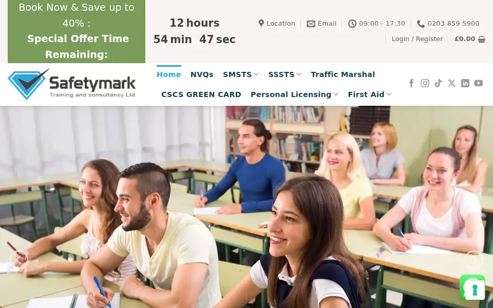 Screenshot of safetymark-training.co.uk
