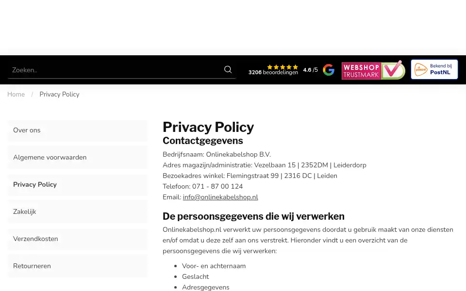 Screenshot of safetyparts.nl