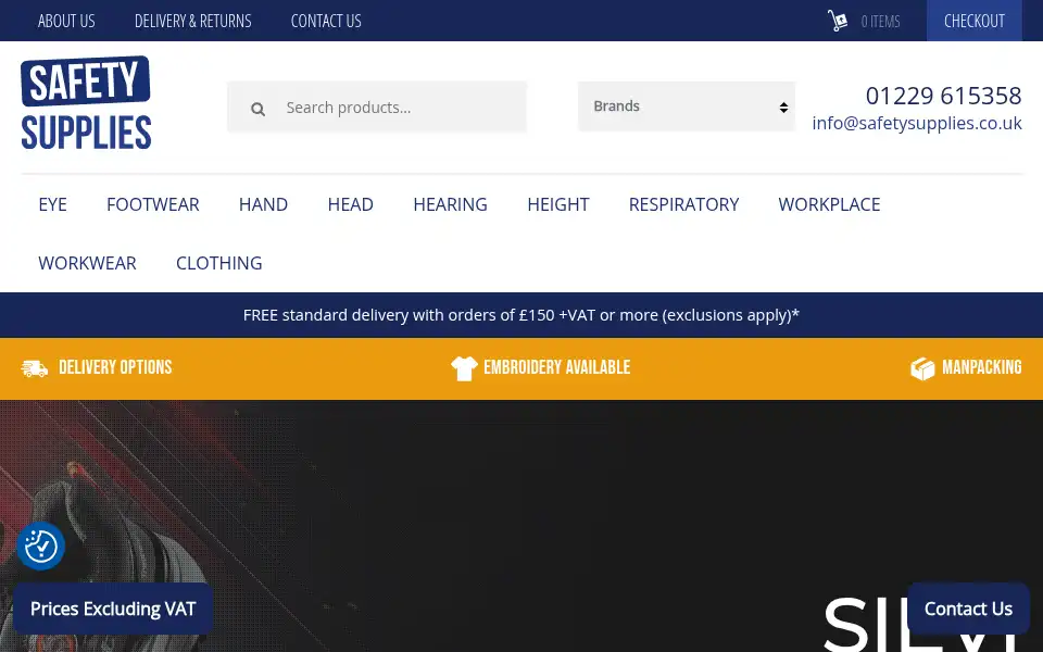 Screenshot of safetysupplies.co.uk
