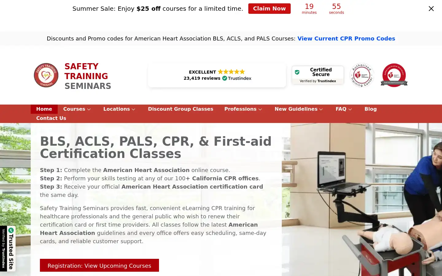Screenshot of safetytrainingseminars.com