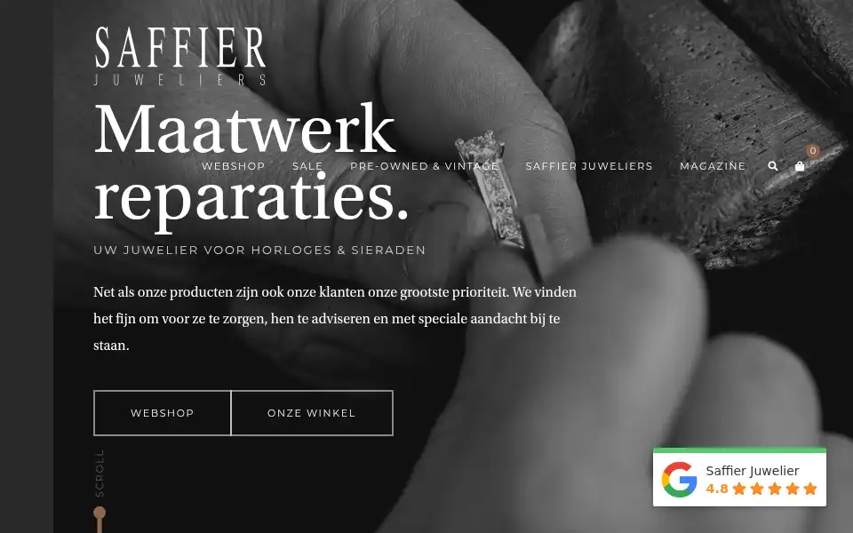 Screenshot of saffierjuwelier.nl