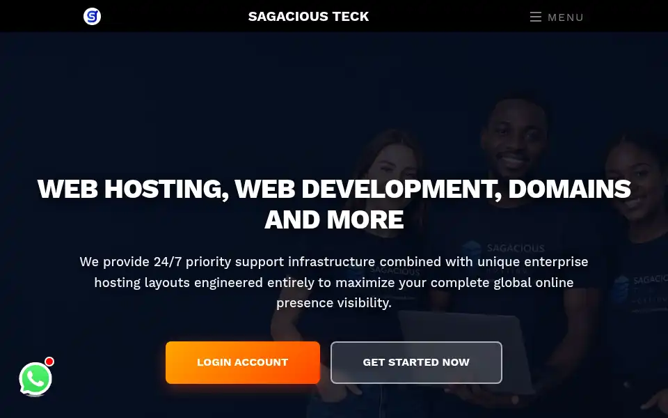 Screenshot of sagaciousteck.com