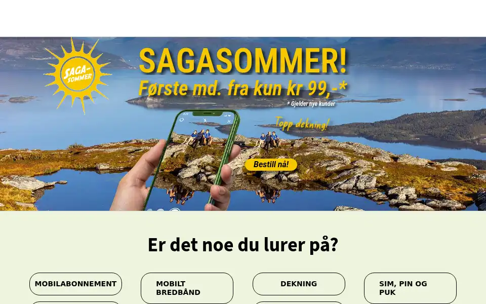 Screenshot of sagamobil.no