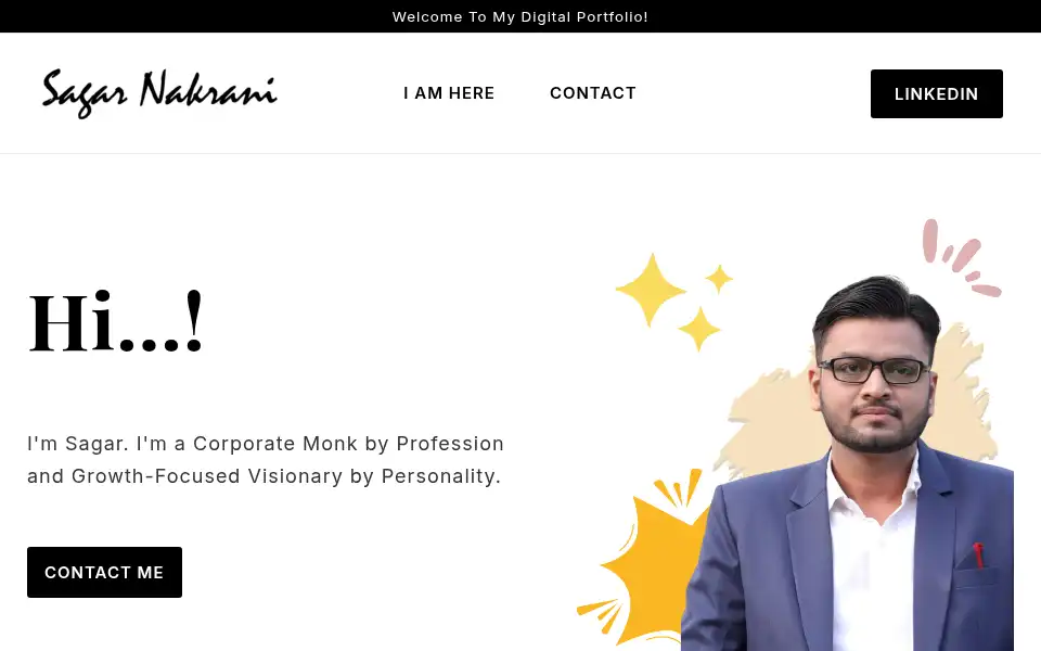 Screenshot of sagarnakrani.com