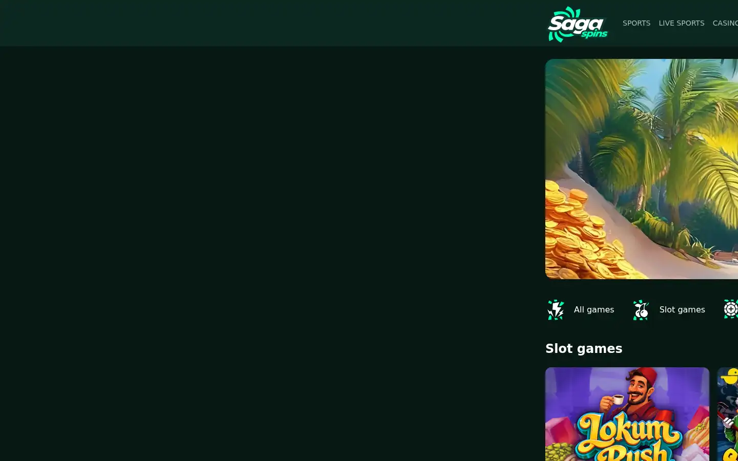 Screenshot of sagaspins.casino