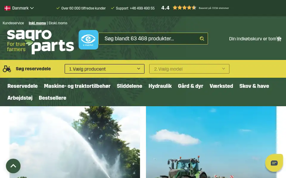 Screenshot of sagroparts.dk