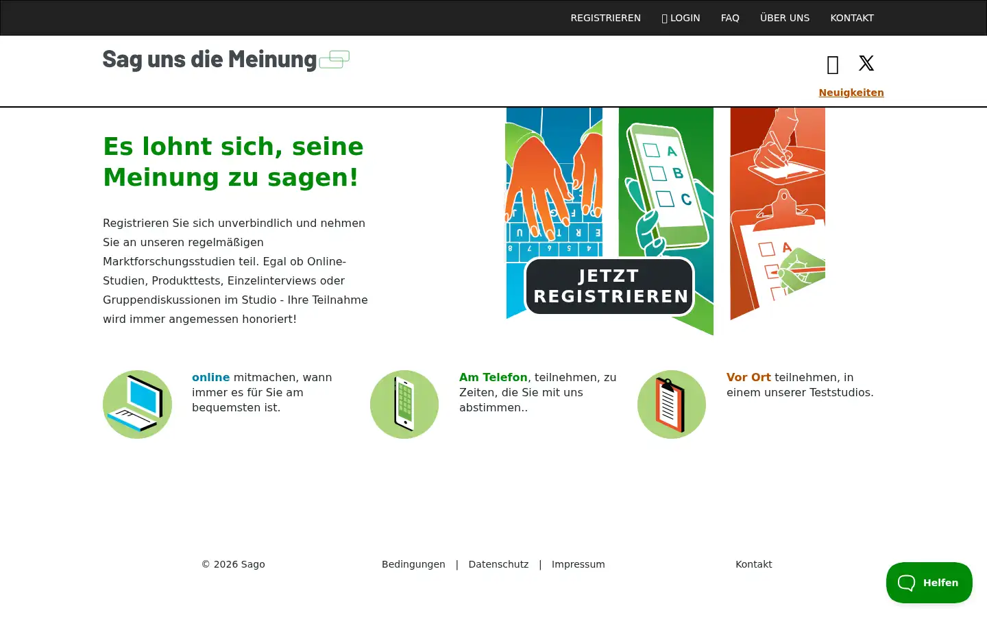 Screenshot of sagunsdiemeinung.de