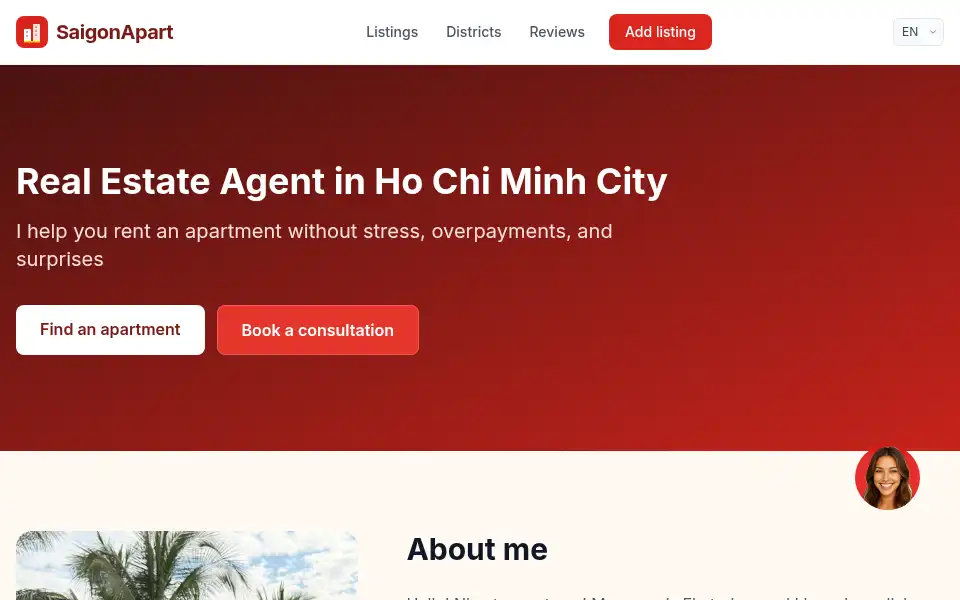 Screenshot of saigonapart.com