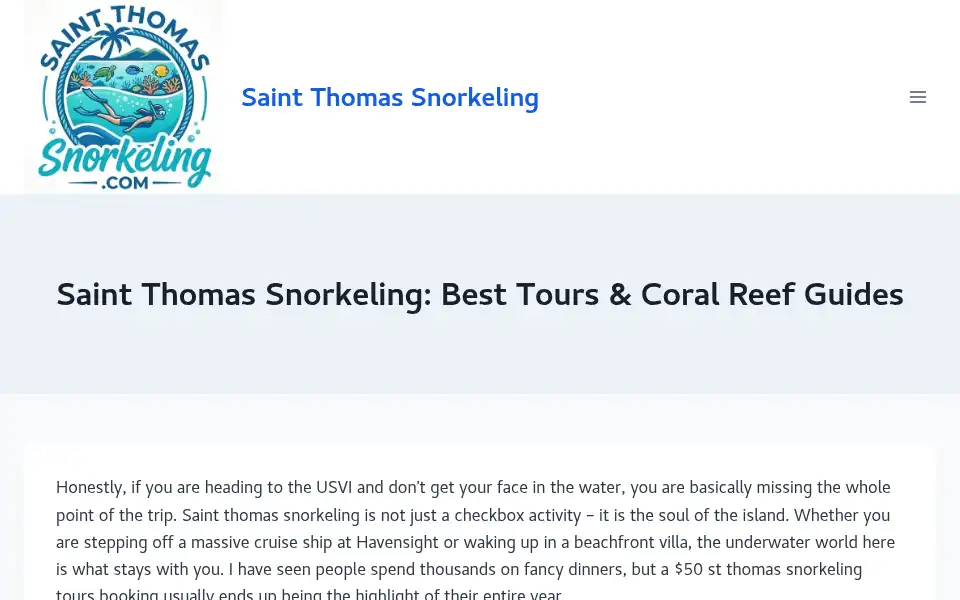 Screenshot of saintthomassnorkeling.com