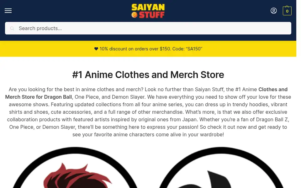 Screenshot of saiyanstuff.com