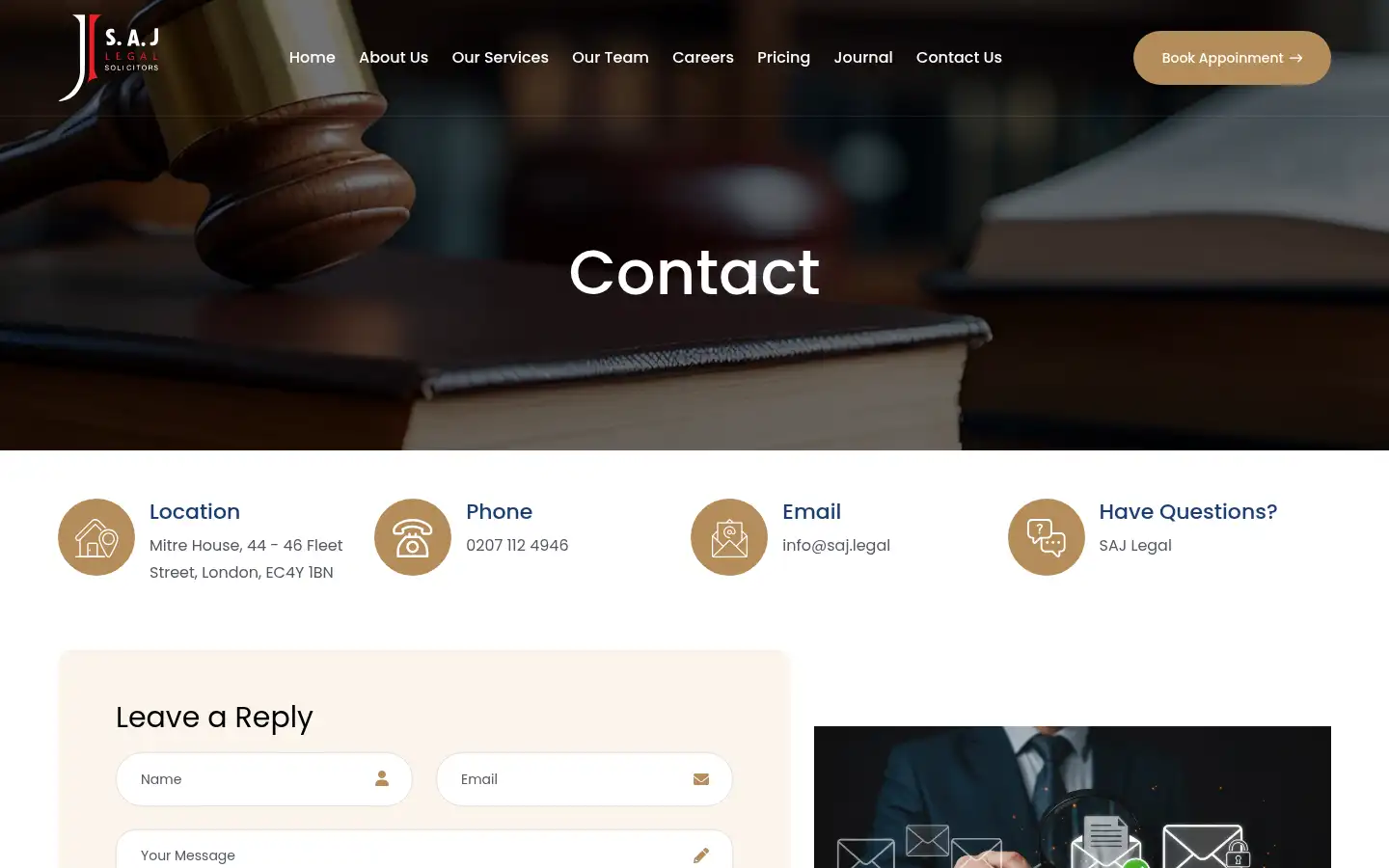 Screenshot of saj.legal