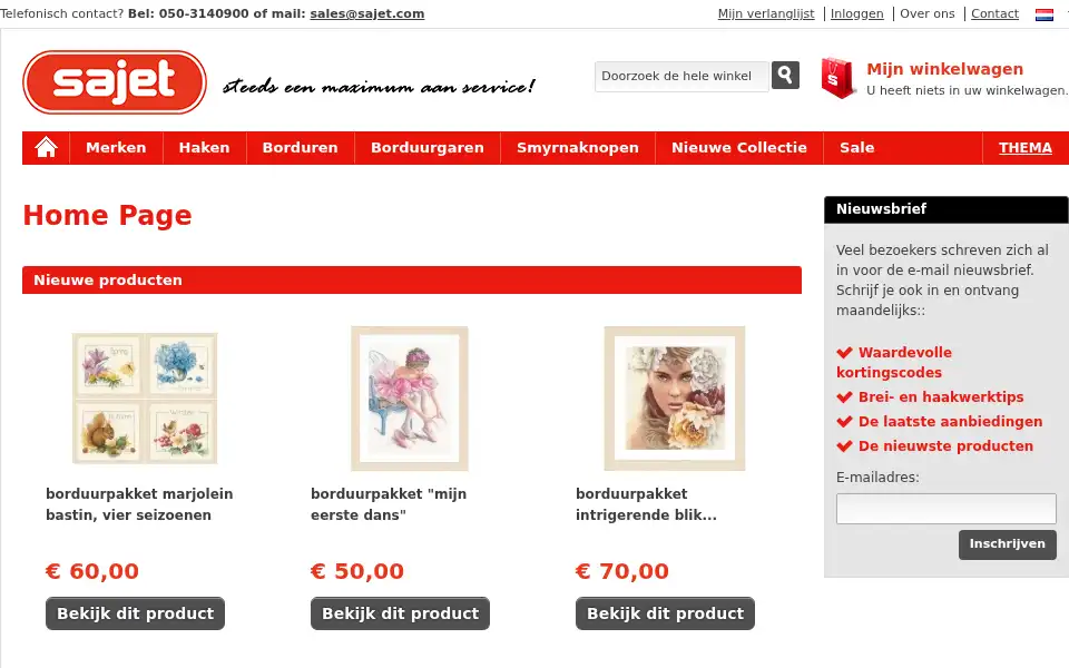 Screenshot of sajetpost.nl