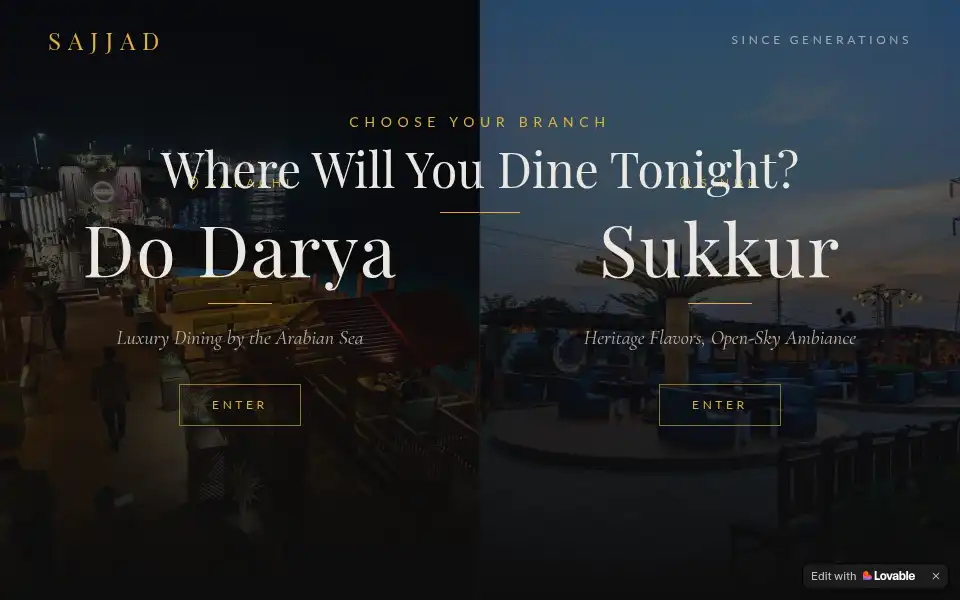 Screenshot of sajjadrestaurant.com