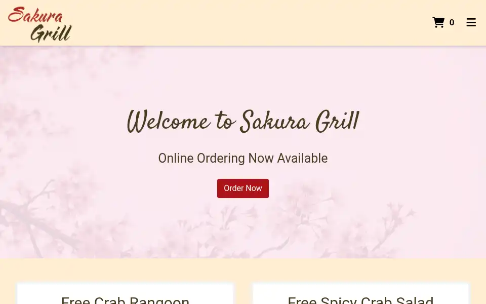 Screenshot of sakuragrillburkeva.com