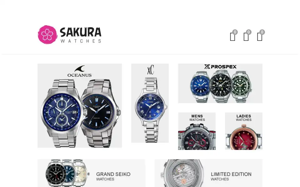 Screenshot of sakurawatches.com