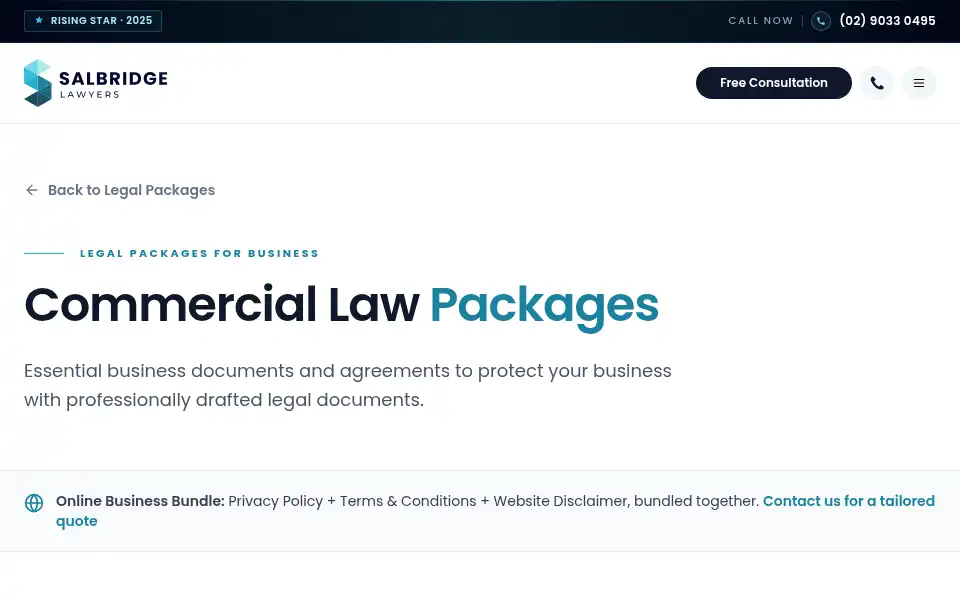 Screenshot of salbridgelawyers.com.au