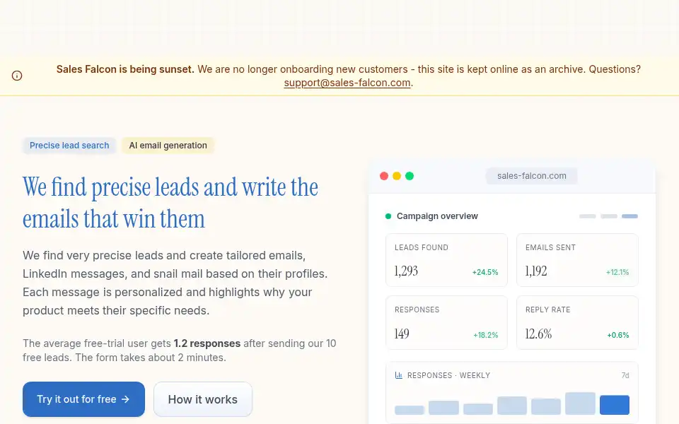 Screenshot of sales-falcon.com